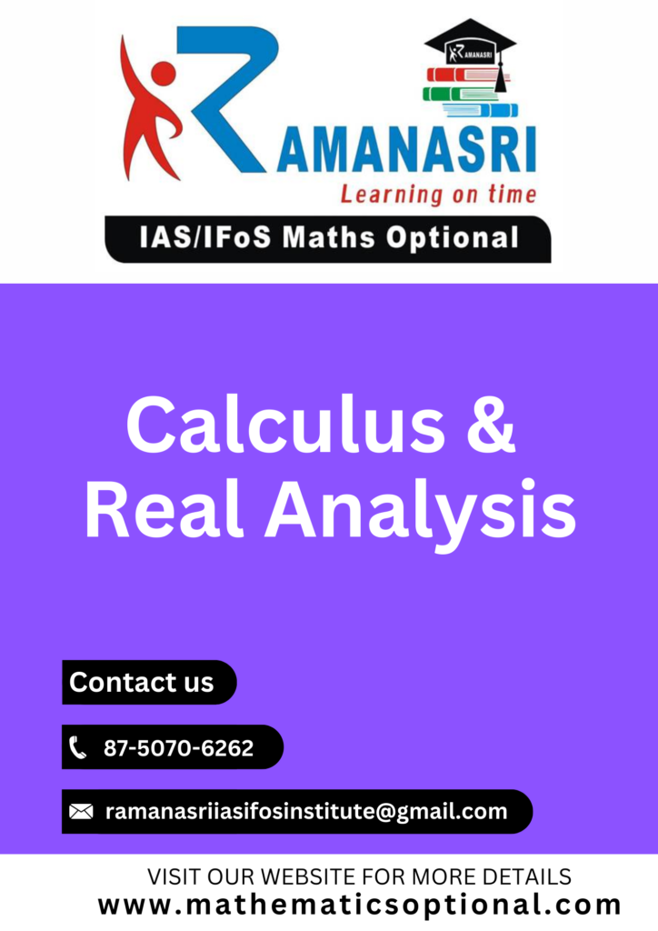 UPSC Maths Optional Books, Sample Study Materials, Notes Calculus & Real Analysis UPSC maths optional book