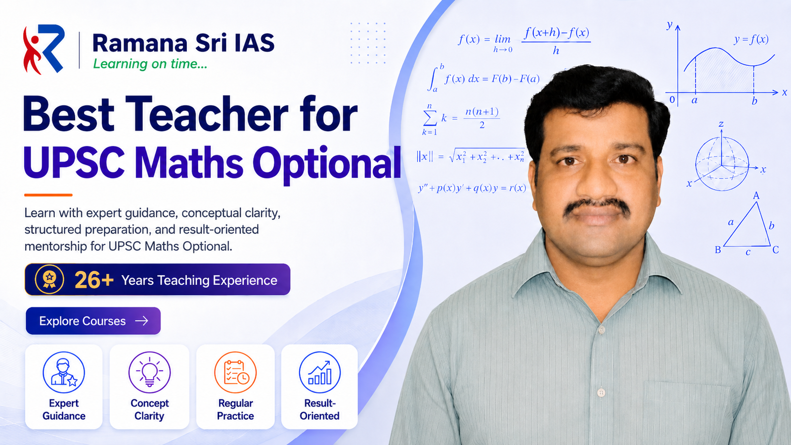 Best Teacher for UPSC Maths Optional - Ramana Sri IAS