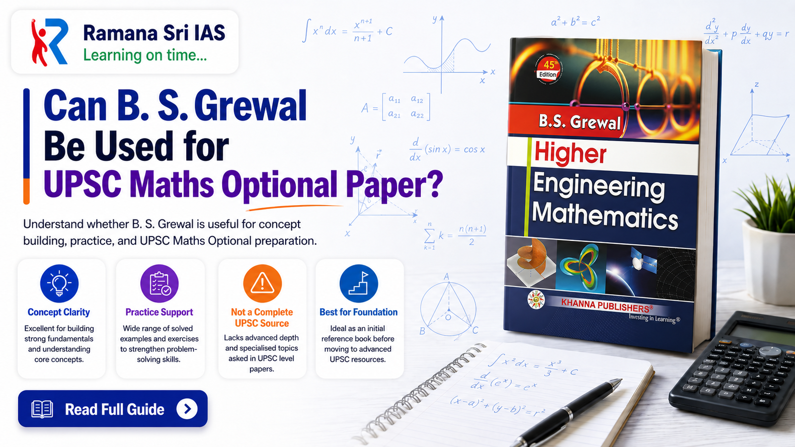 Can B S Grewal be Used for UPSC Maths Optional - Ramana Sri IAS