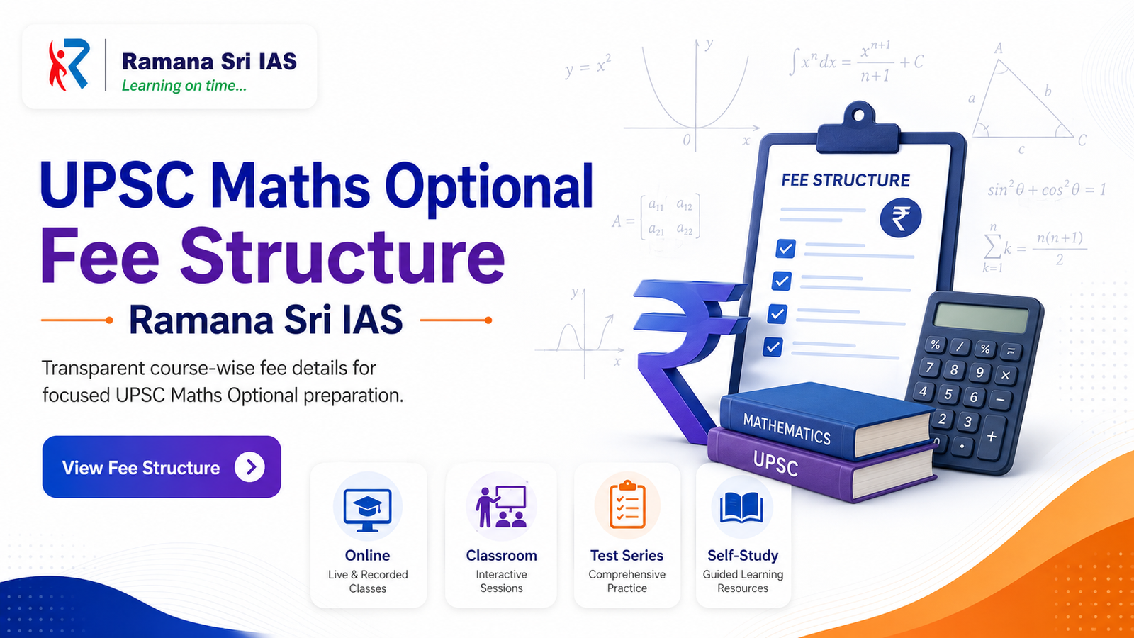 Fee Structure - Ramana Sri IAS UPSC Maths Optional Course Fees
