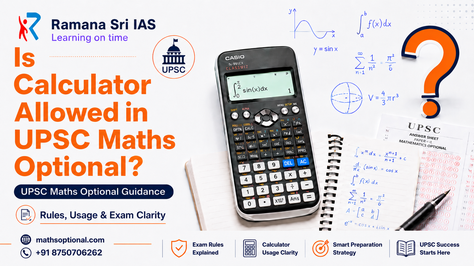 Is Calculator Allowed in UPSC Maths Optional - Ramana Sri IAS