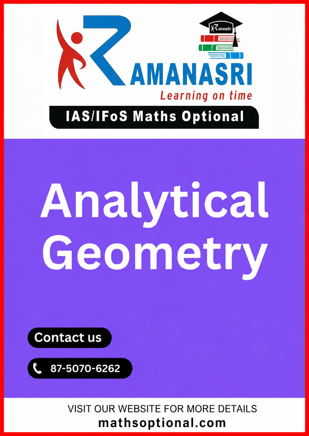 UPSC Maths Optional Books of Analytical Geometry