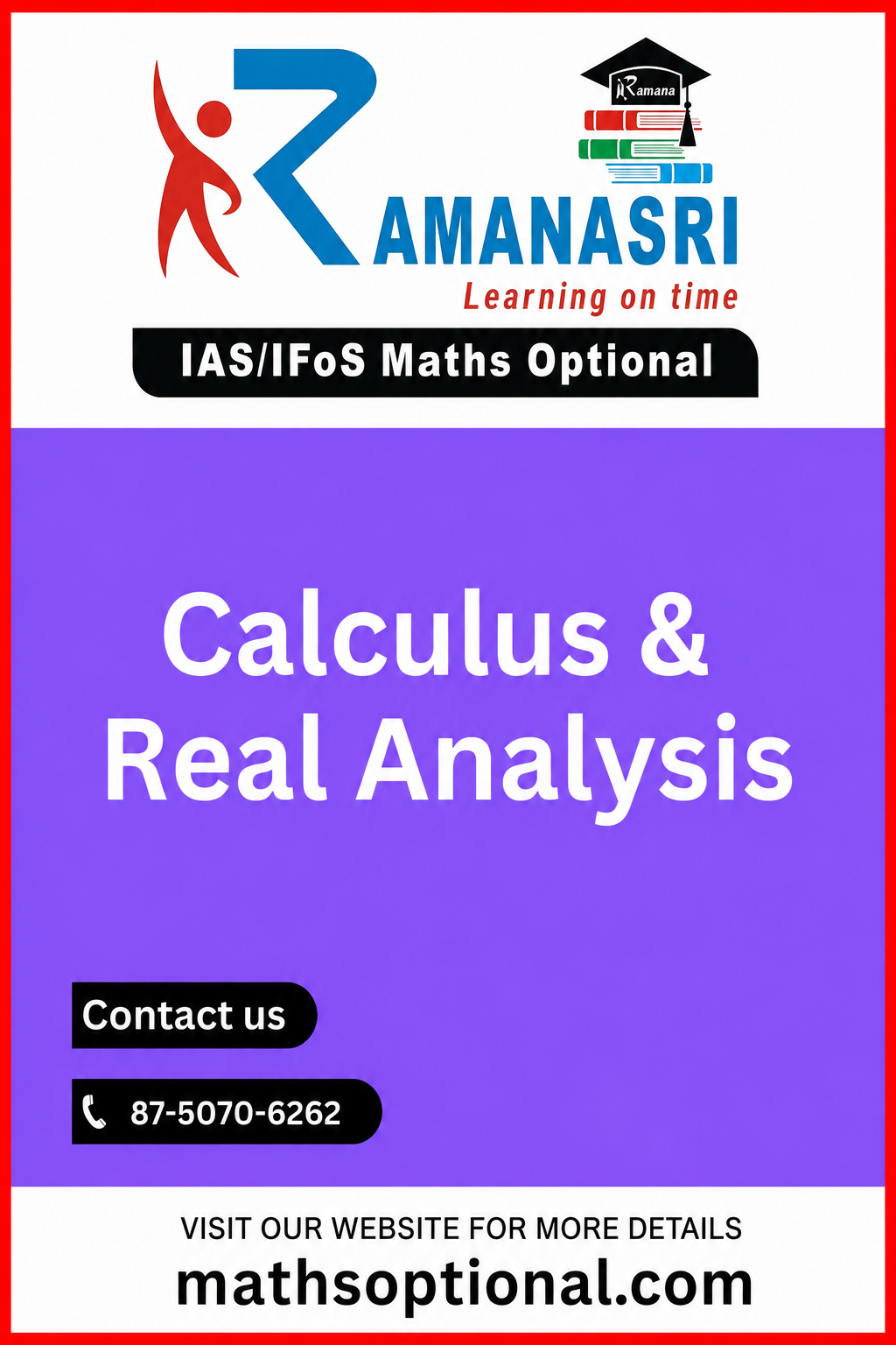 UPSC Maths Optional Books of Calculus and Real Analysis
