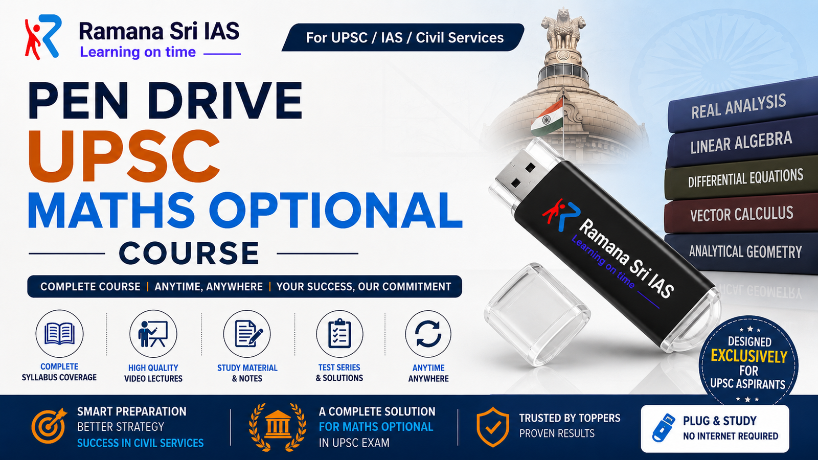 UPSC Pen Drive Maths Optional Course - Ramana Sri IAS