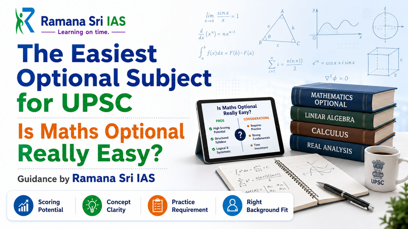 Easiest optional subject for UPSC guidance with Maths Optional preparation by Ramana Sri IAS