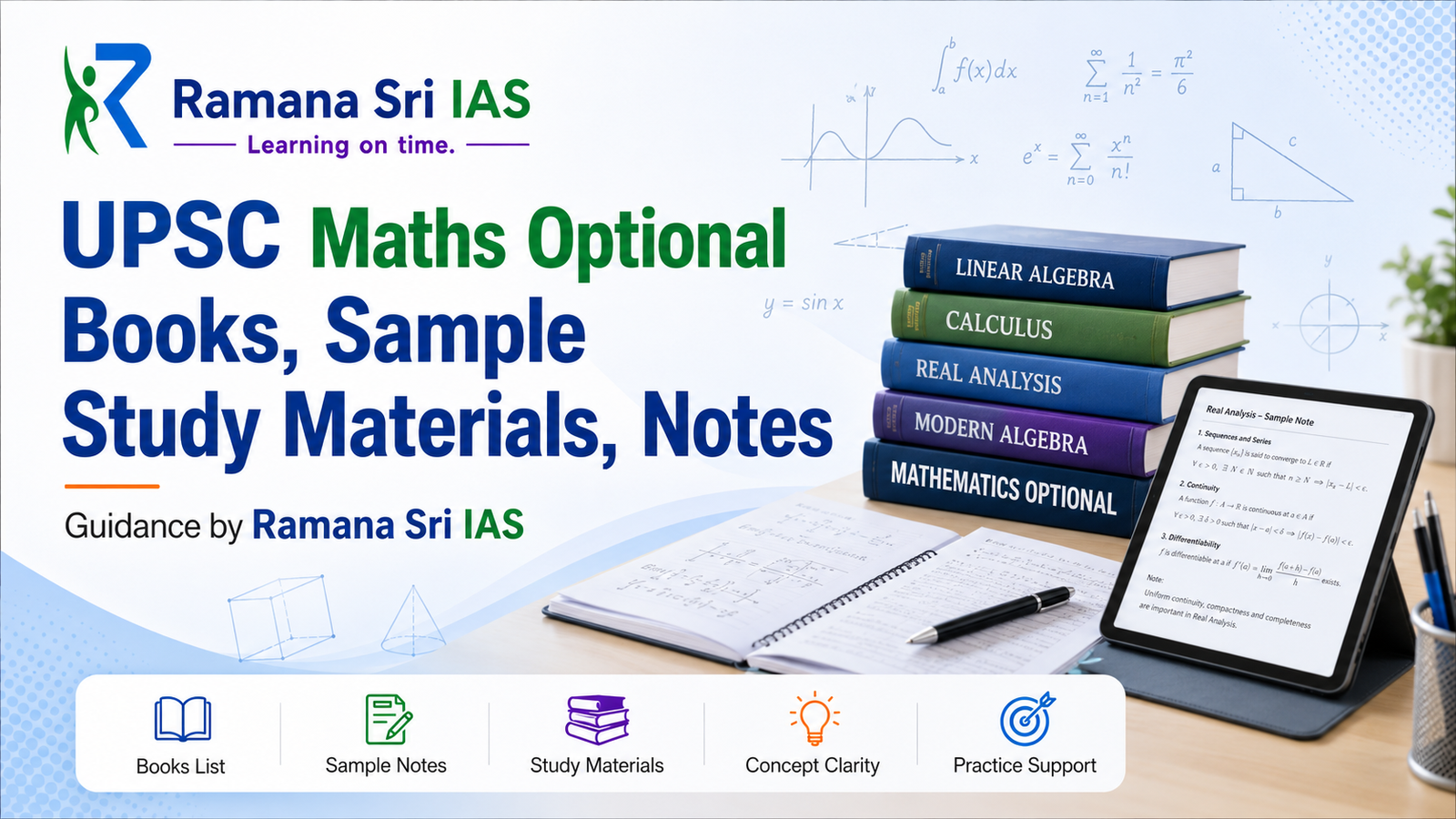 UPSC Maths Optional Books 7 Best Notes and Study Materials by Ramana Sri IAS